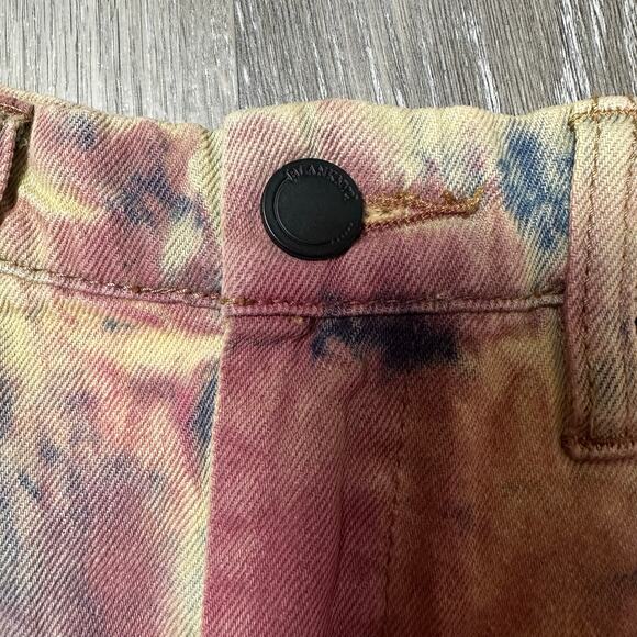 Blank NYC The Barrow High Rise Blue & Red Tie Dye Denim Shorts - Picture 3 of 7